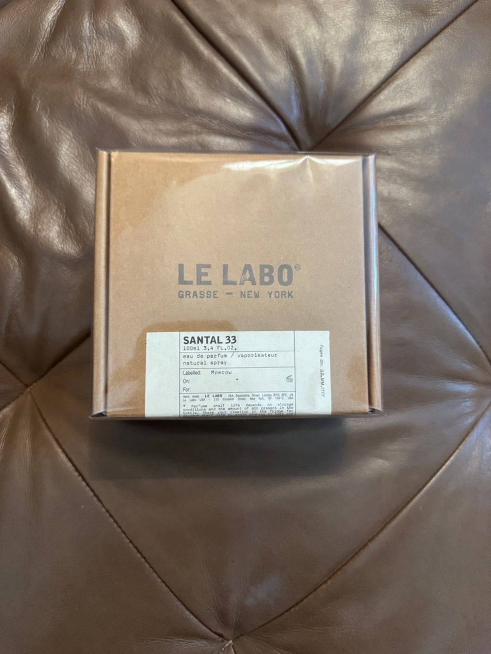 Le Labo Brown Kraft Box with White Label